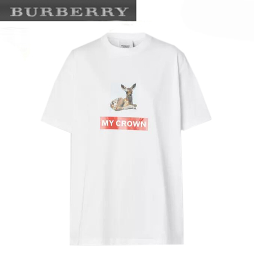 BURBERRY-80136641 버버리 몽타주 프린트 오버사이즈 티셔츠