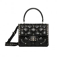 [스페셜오더]VALENTINO-RW2B0B55 발렌티노 블랙 미디엄 VLTN 캔디스터드 탑 핸들백