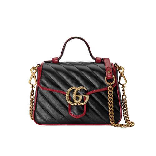 [스페셜오더]GUCCI-583571 8277 구찌 블랙 GG 마몽 미니 탑 핸들백