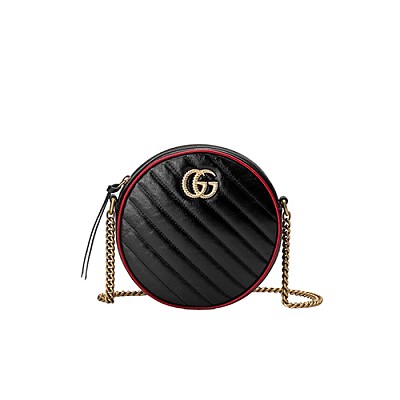 [스페셜오더]GUCCI-550154 4186 구찌 GG 마몽 블루 미니 라운드 숄더백