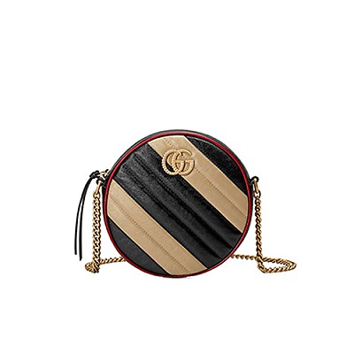 [스페셜오더]GUCCI-550154 4186 구찌 GG 마몽 블루 미니 라운드 숄더백