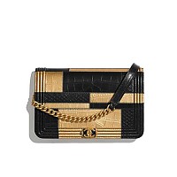 CHANEL-AP1450 샤넬 블랙 램스킨 골드볼 WOC 월릿 온 체인 19cm