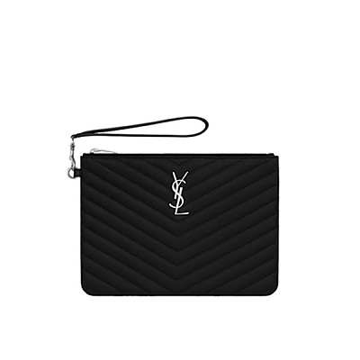 SAINT LAURENT-379039 생 로랑 블랙 마틀라세 모노그램 스몰 파우치 24cm