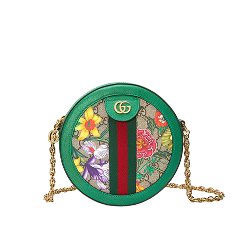 [스페셜오더]GUCCI-550618 8709 구찌 오피디아 그린 온라인 단독 GG 플로라 미니 라운드 숄더백