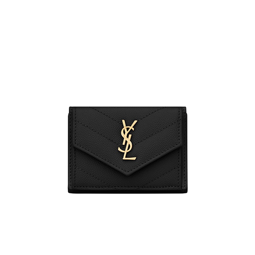 [스페셜오더]SAINT LAURENT-505118 생 로랑 블랙 마틀라세 금장 모노그램 티니 월릿