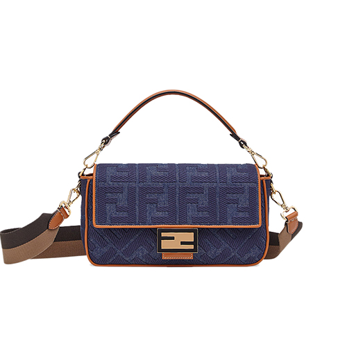 [스페셜오더]FENDI-8BR600 펜디 블루 더블 F 데님 바게트 라지