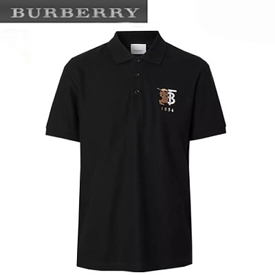 BURBERRY-80257551 버버리 네이비 컨트라스트 로고 그래픽 피케 폴로셔츠