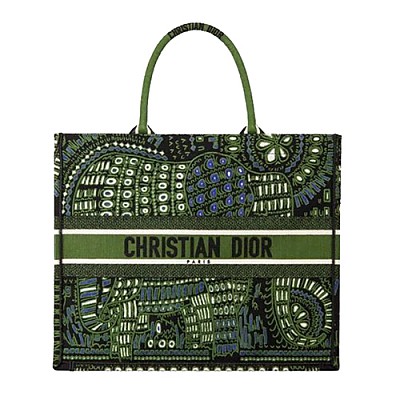 DIOR-디올 에크루/블루 Oblique 자수 Dior Book Tote 라지 토트백 42cm - M1286ZRIW_M828