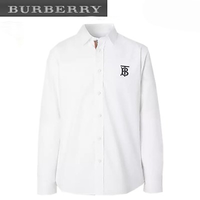 BURBERRY-80234621 버버리 네이비 모노그램 모티프 스트레치 코튼 포플린 셔츠