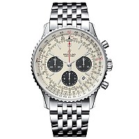 [스페셜오더]BREITLING-브라이틀링 내비타이머 01 크로노그래프 스틸 화이트다이얼 시계43mm