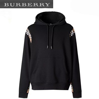 BURBERRY-80262721 버버리 블랙 빈티지 체크 패널 후디