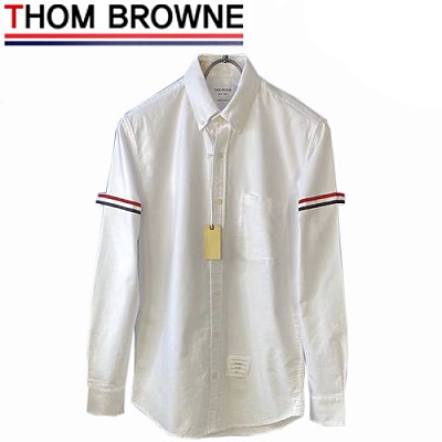 THOM BROWNE-08216 톰 브라운 화이트 스트라이프 장식 셔츠 남여공용