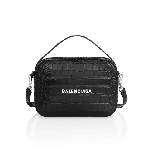 [스페셜오더]BALENCIAGA-6086541 발렌시아가 블랙 EVERYDAY 에브리데이 크로커다일 엠보싱 스몰 카메라 백