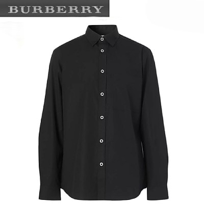 BURBERRY-80288771 버버리 화이트 슬림핏 스트레치 포플린 셔츠