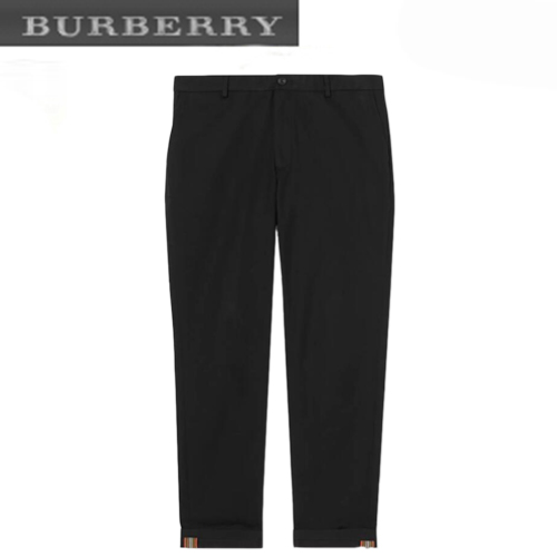 BURBERRY-80180981 버버리 블랙 슬림핏 코튼 치노