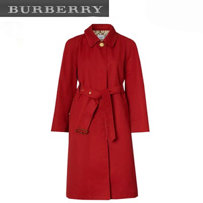 [스페셜오더]BURBERRY-80306381 버버리 레드 트로피컬 개버딘 벨트 카 코트