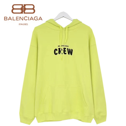 BALENCIAGA-578135 발렌시아가 옐로우 프린트 컬리 플리스 Crew 후디 남여공용