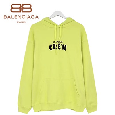 BALENCIAGA-578135 발렌시아가 블랙 프린트 컬리 플리스 Crew 후디