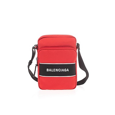 BALENCIAGA-618193 발렌시아가 레드 나일론 위켄드 보틀 홀더 크로스 백