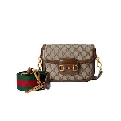 [스페셜오더]GUCCI-602204 9761 구찌 화이트 GG 수프림 1955 Horsebit 홀스빗 숄더백