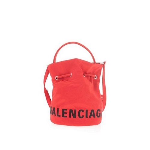 [스페셜오더]BALENCIAGA-619458 발렌시아가 레드 WHEEL XS 드로스트링 스몰 버킷백