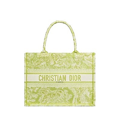 [스페셜오더]CHRISTIAN DIOR-M1296 디올 라임 Toile de Jouy Reverse 자수 스몰 DIOR BOOK TOTE 백