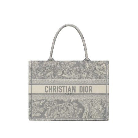 [스페셜오더]CHRISTIAN DIOR-M1296 디올 그레이 Toile de Jouy Reverse 자수 스몰 DIOR BOOK TOTE 백