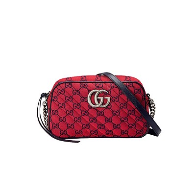 [스페셜오더]GUCCI-447632 6433 구찌 GG Marmont 레드 벨벳 스몰 숄더 백