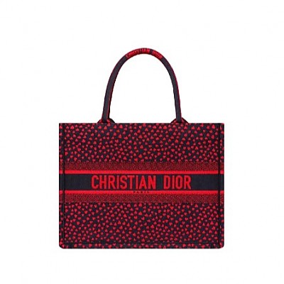 [스페셜오더]DIOR-M1296 디올 버건디 BOOK TOTE DIOR OBLIQUE 자수 스몰 백