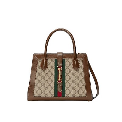 GUCCI-‎649016 구찌 블루&아이보리 데님 GG 재키 1961 미디엄 토트백 30cm