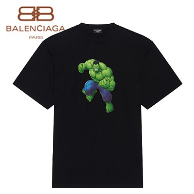 BALENCIAGA-612966 발렌시아가 블랙 HULK 2021MARVEL 티셔츠 남여공용