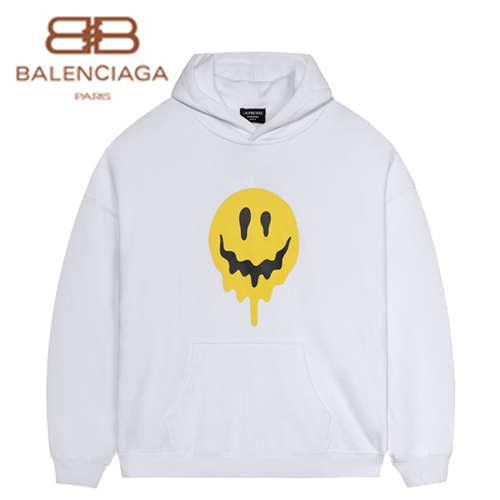 BALENCIAGA-08256 발렌시아가 화이트 아플리케 장식 후드 티셔츠 남여공용