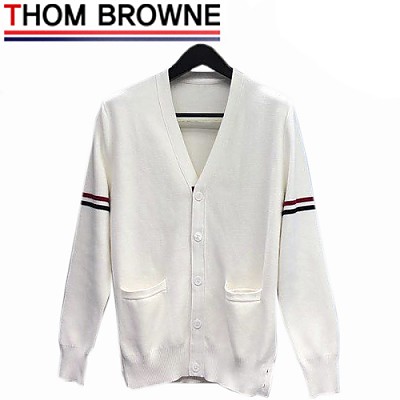 THOM BROWNE-11149 톰 브라운 라이트 블루 스트라이프 장식 가디건 남성용