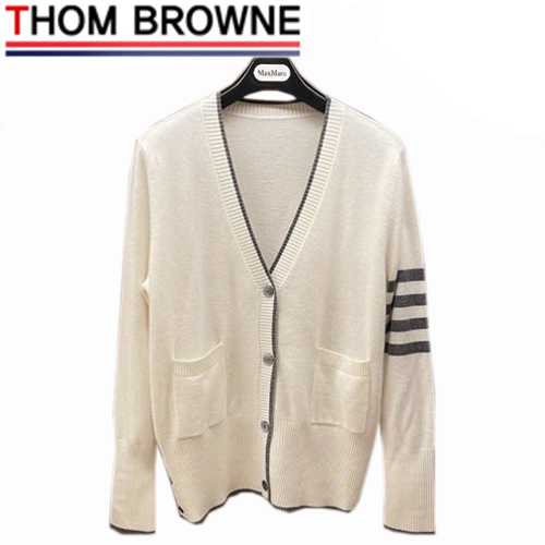 THOM BROWNE-121512 톰 브라운 화이트 스트라이프 장식 가디건 여성용