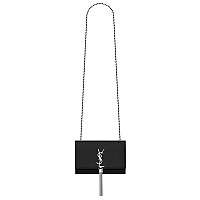 [스페셜오더]SAINT LAURENT-474366 생 로랑 블랙 크로커다일 실버 메탈 스몰 케이트 체인 태슬 백