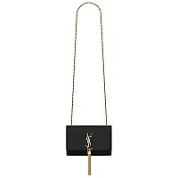 [스페셜오더]SAINT LAURENT-474366 생 로랑 블랙 크로커다일 실버 메탈 스몰 케이트 체인 태슬 백
