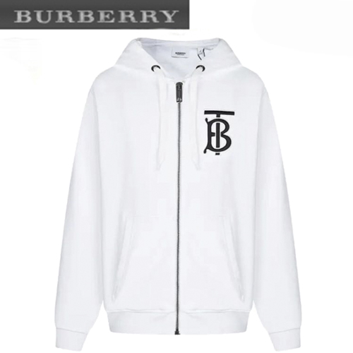 BURBERRY-02137 버버리 화이트 TB 로고 아플리케 장식 후드 쟈켓 남성용