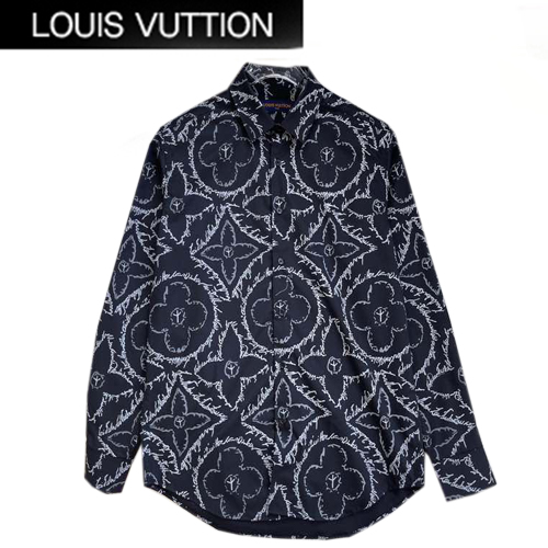 LOUIS VUITTON-02202 루이비통 블랙 모노그램 플라워 셔츠 남성용