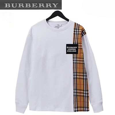 BURBERRY-11307 버버리 블랙 체크 무늬 디테일 스웨트셔츠 남성용