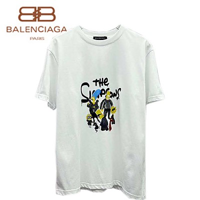 BALENCIA**-032119 발렌시아가 블랙 The Simpsons 티셔츠 남성용