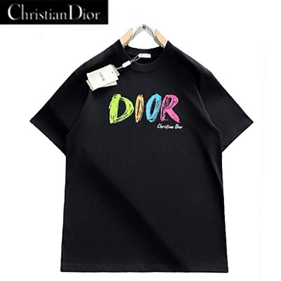 DIOR-04238 디올 화이트 DIOR 프린트 장식 티셔츠 남성용