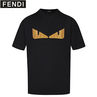 FENDI-05087 펜디 화이트 백 버그 아이 장식 티셔츠 남성용