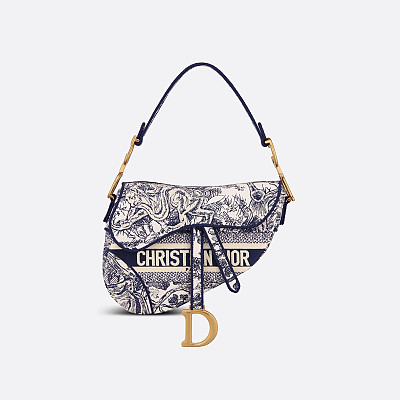 [스페셜오더]DIOR-M0446 디올 블루 오블리크 데님 SADDLE 백