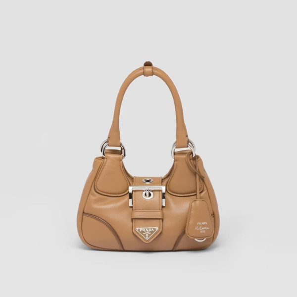 PRADA-1BA381 프라다 캐러멜 문 패딩 나파 가죽 백 22cm