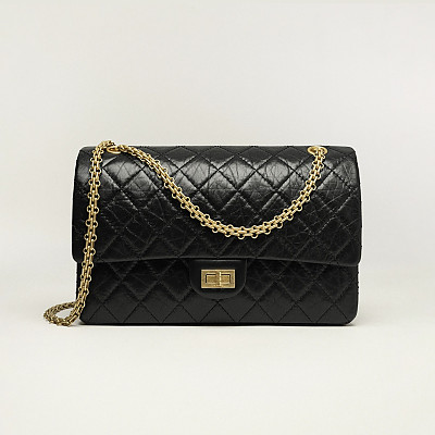 CHANEL-A37586 샤넬 블랙 빈티지 2.55 미디엄 플랩 백 24cm