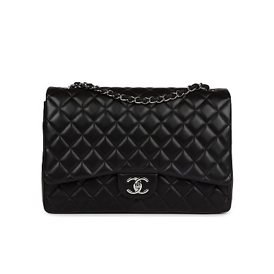 CHANEL-A58601 샤넬 클래식 블랙 골드 램스킨 맥시 더블 플랩 백 33cm