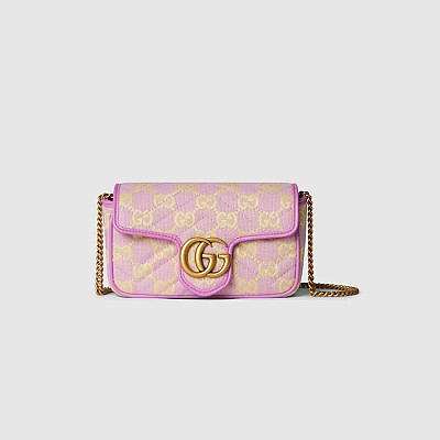 GUCCI-783141 구찌 라일락/옐로우 GG 수퍼 미니 숄더백 16.5cm