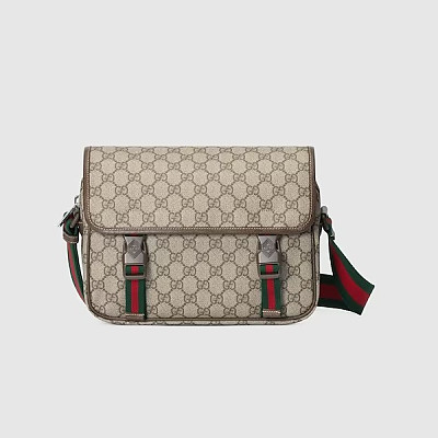 GUCCI-‎760123 구찌 베이지/에보니 GG 인터로킹 메신저백 27cm