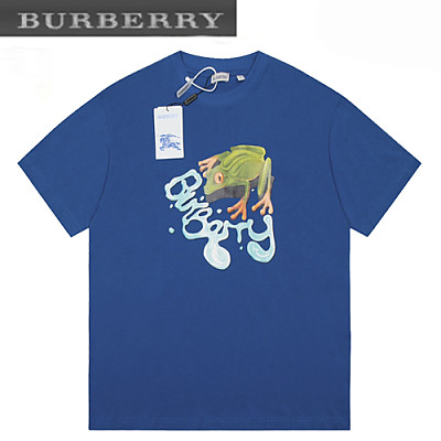 BURBERRY-05225 버버리 화이트 프린트 장식 티셔츠 남여공용