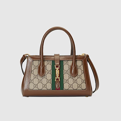 GUCCI-‎649016 구찌 블루&아이보리 데님 GG 재키 1961 미디엄 토트백 30cm